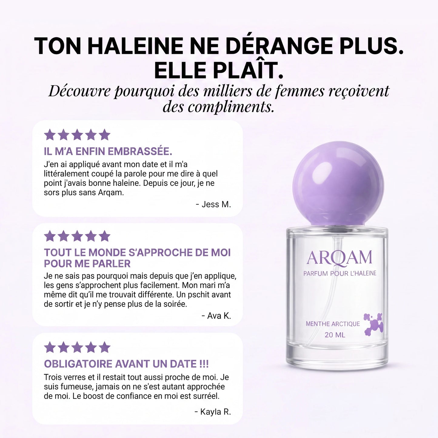 Avis clientes — ton haleine ne dérange plus, elle plaît