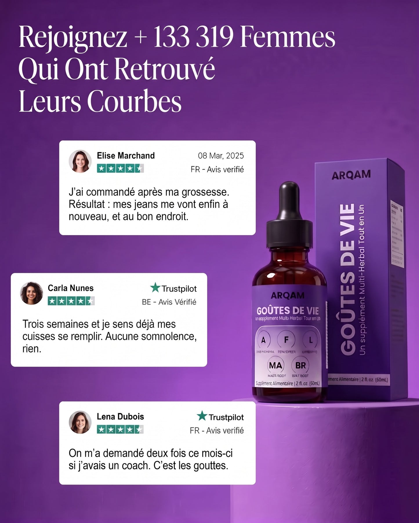 Rejoignez 133 319 clientes — avis vérifiés