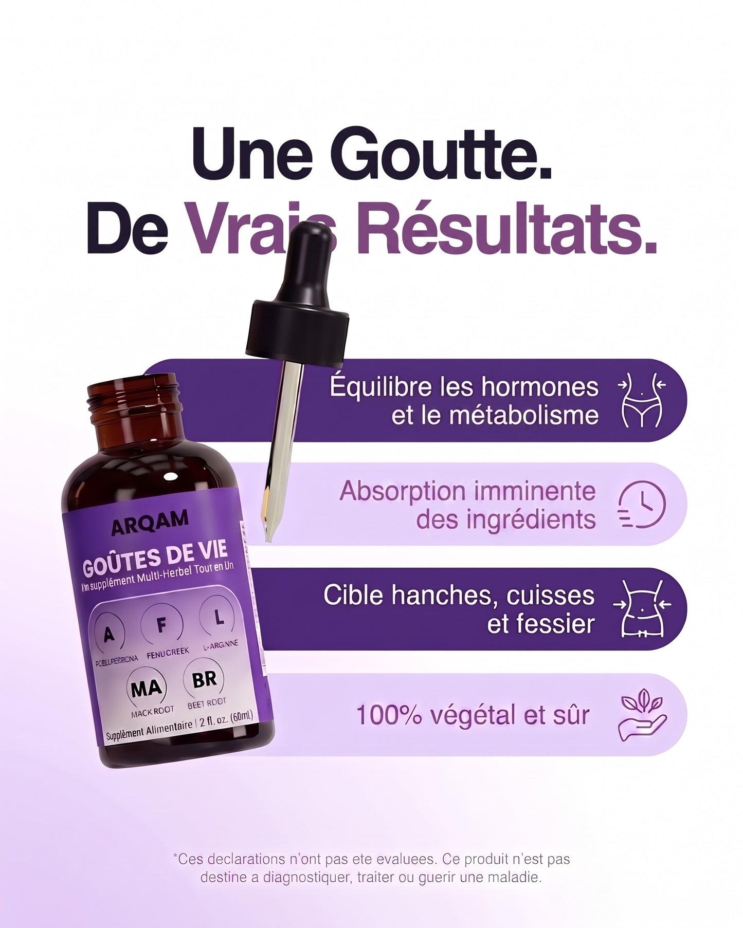 Une goutte, de vrais résultats — bénéfices