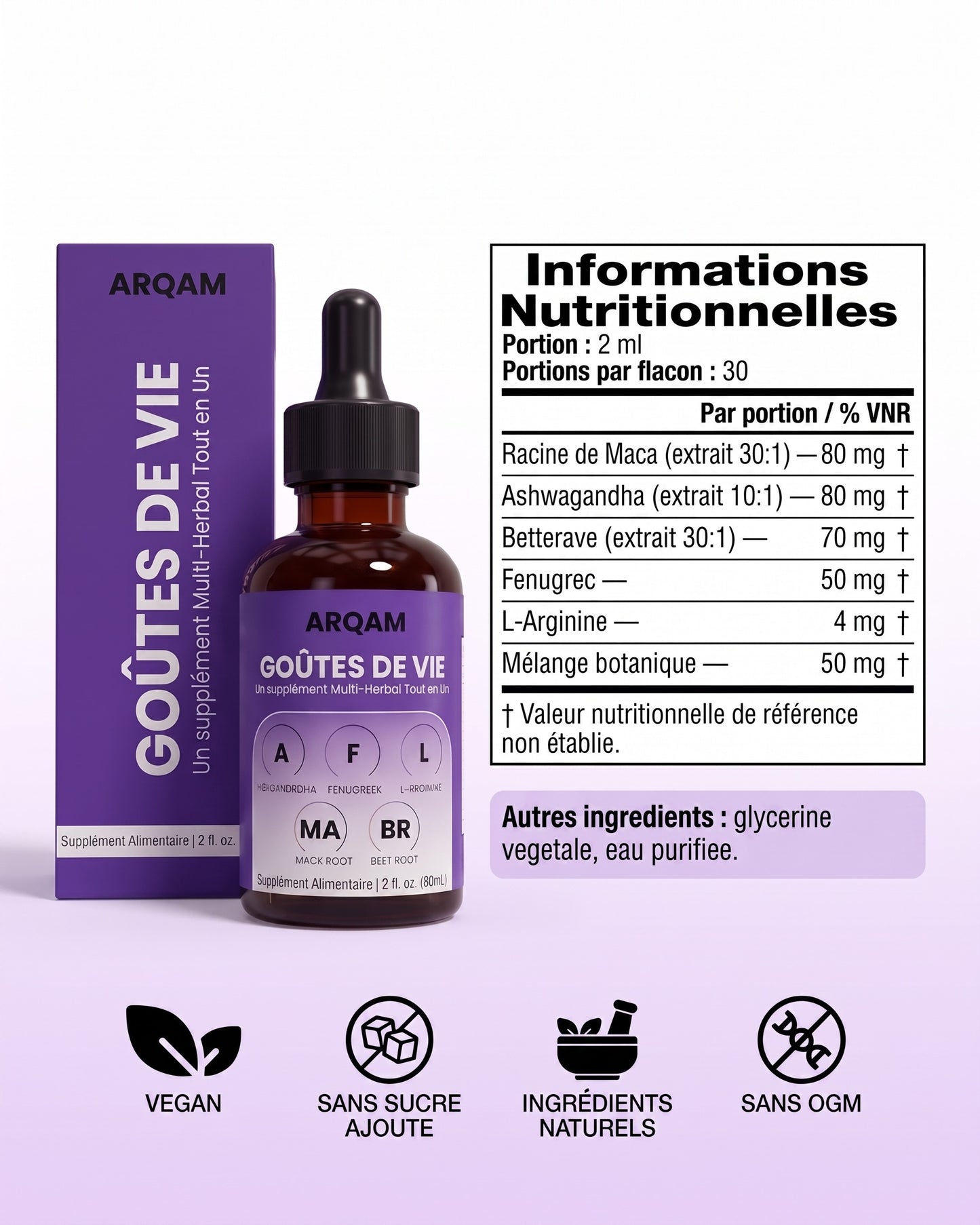 Informations nutritionnelles Goûtes de Vie