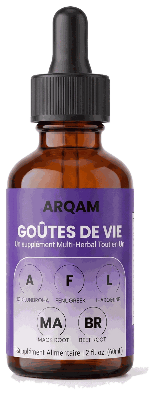 Flacon ARQAM Goûtes de Vie — supplément multi-plantes, 60 ml